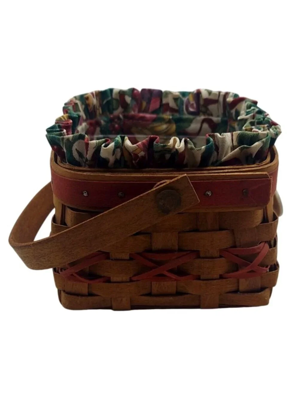 Longaberger 2000 Let It Snow Tree Trimming Basket Set Holly Liners & Protectors